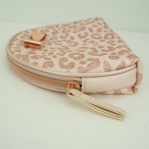 Unbranded Pink Cheetah Prink Makeup Bag with Bow - Picture 4 of 5